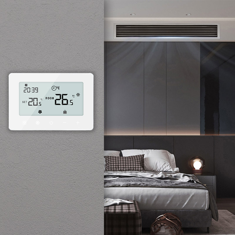 230Vac surface wall mounted modbus modulating fcu smart thermostat