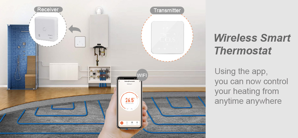 e-top WT-76 LED battery wireless wifi thermostat 