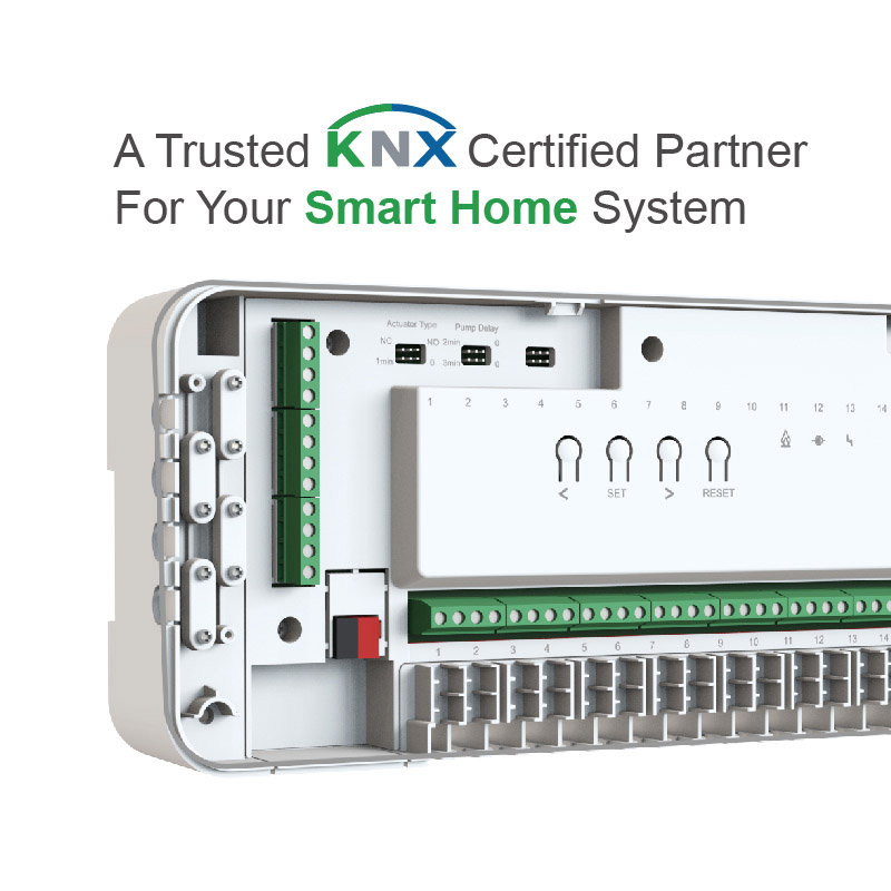 KNX Underfloor Heating 8/16 Zones wiring box for KNX room thermostats